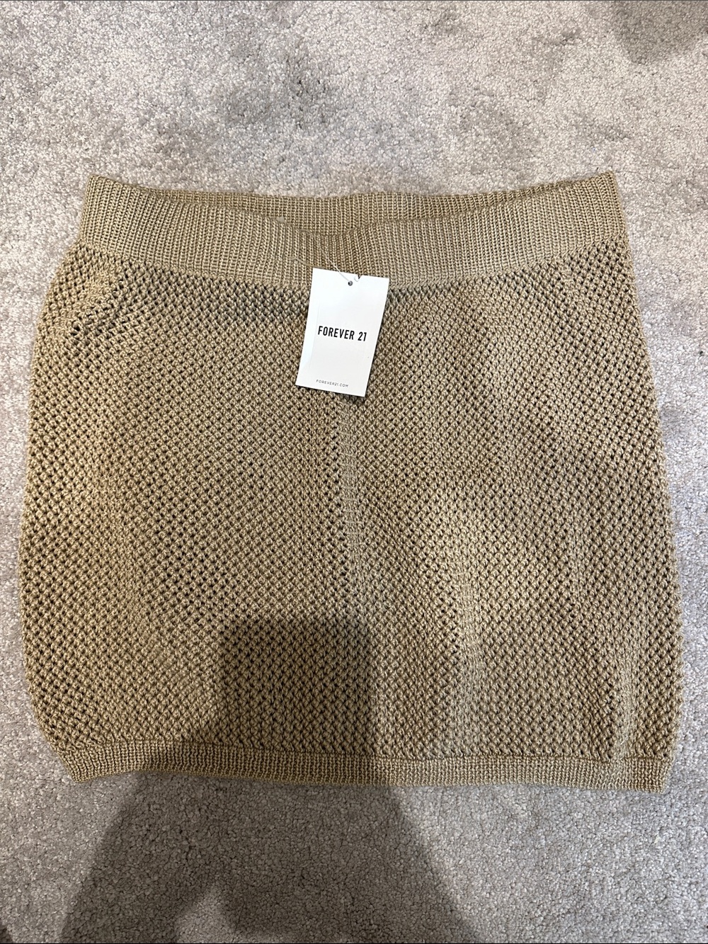 Forever 21 Tan Knit Mini Skirt